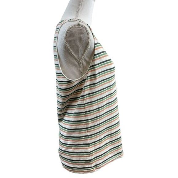 Madewell Women's Whisper Cotton V-Neck Tank Top Size S Roger Stripe J0646 - Picture 3 of 7